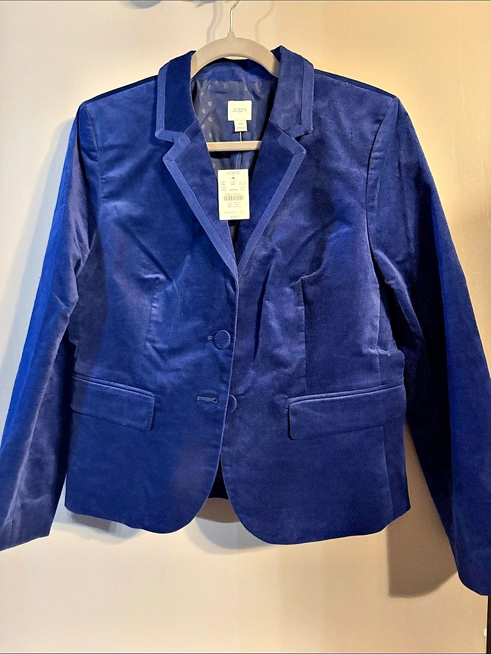 J.Crew Velvet Schoolboy Blazer Blue 12P NWT